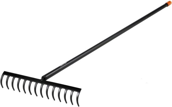Rake met 14 tanden - Breedte: 36 cm - Carbon staal/aluminium - Zwart/oranje - Solid 1016036