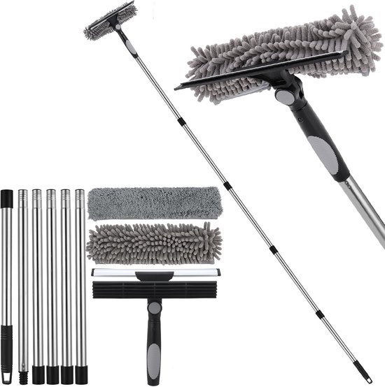Ramenwasser Telescopisch - Telescopische Wasborstel - Professionele Raamreiniger - Reinigingstool van Merkloos	