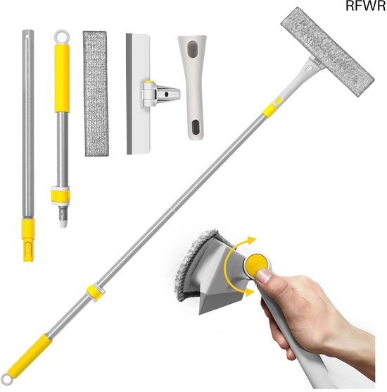 Ramenwasser telescopisch - Uitschuifbare ramenwisser - Raamtrekker met steel - Multifunctioneel