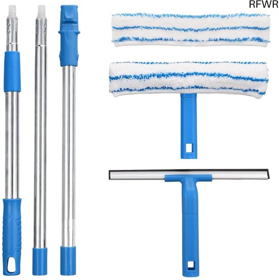 Ramenwasser telescopisch - Uitschuifbare ramenwisser - Raamtrekker met steel - Raamwerk van Merkloos	
