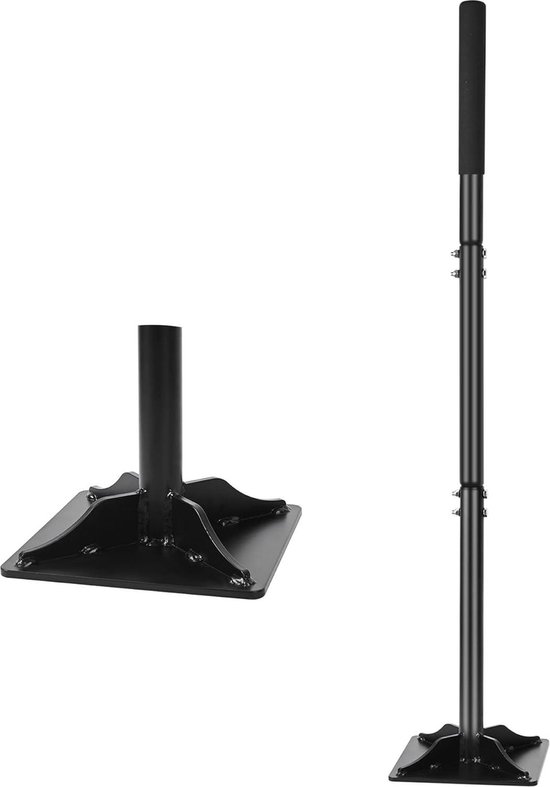 Rammer manual garden soil compactor - 20x20 cm large base - 4.5 kg pestle tamper with 112 cm handle van Branq.