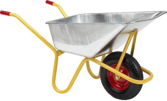 Ravendo Betonkruiwagen BC-1100-S - 110 liter bak - zware kwaliteit - voorzien van luchtband met stalen velg van Ravendo