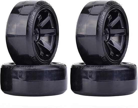 RC Drift Auto Wielen en Banden Set 63mm Hard Kunststof Geschikt voor 1/10 On-Road Racing van Merkloos	
