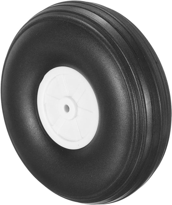 RC Vliegtuig Wielen - Modelvliegtuig Onderdelen - RC Modellen Vliegen - Lichtgewicht PU Sponsbanden - 3.5 Inch Diameter - Zwart Wit