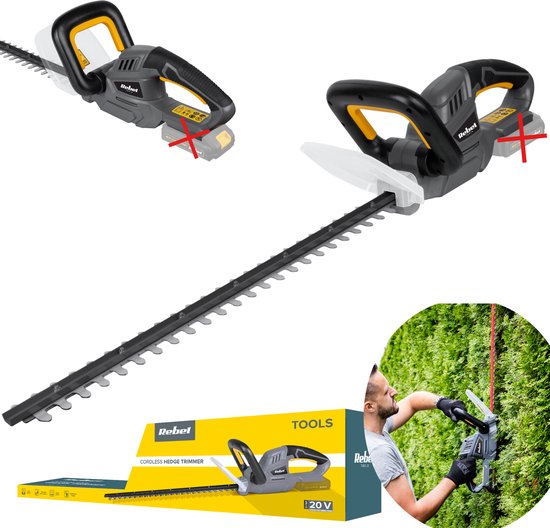 Rebel Tools Serie - Accu Heggenschaar - 580mm - Ergonomische Handgreep - Li-Ion Batterij van Merkloos	