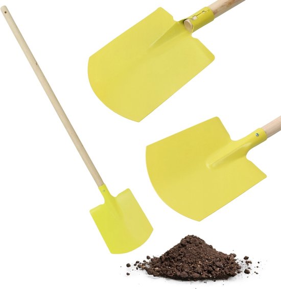 Rechte schep, geel "Kleine tuinier", kinderschep 85x15 cm van Esschert Design