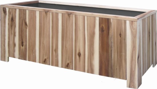 Rechthoekige plantenbak Storm Acacia Hout - Rechthoek - 80 x 40 x 40 cm Naturel - Staande Plantenbak - Binnen/buiten - plantenbakken voor buiten - plantenbak balkon van Somultishop