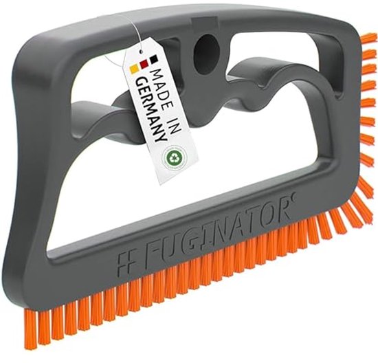 Recycling tegelvoegborstel in grijs/oranje voor optimale tegelonderhoud van Merkloos	