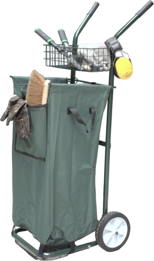 Redtools GmbH - Tuinkar - Tuinafval verzamelaar - Mobiele Transportwagen met duurzame Zakhouder - Compleet van Redtools