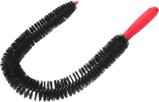 Reinigingsborstel voor en afvoer met langere nylon handgreep, praktisch voor keukenreiniging en thuisgebruik, zwart