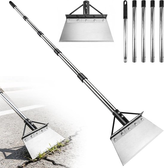 Reinigingsschep - Tuinschep - Onkruid verwijderen - Lange steel - 200 cm - Zilver