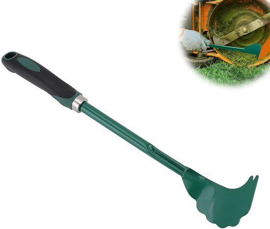 Reinigingsschraper - schraper voor grasmaaierchassis - reiniger voor grasmaaierbladen - 40,5 x 8,5 cm - Ergonomisch - Lange steel - Geschikt voor het reinigen van het grasmaaierchassis en voor gazononderhoud - Groen