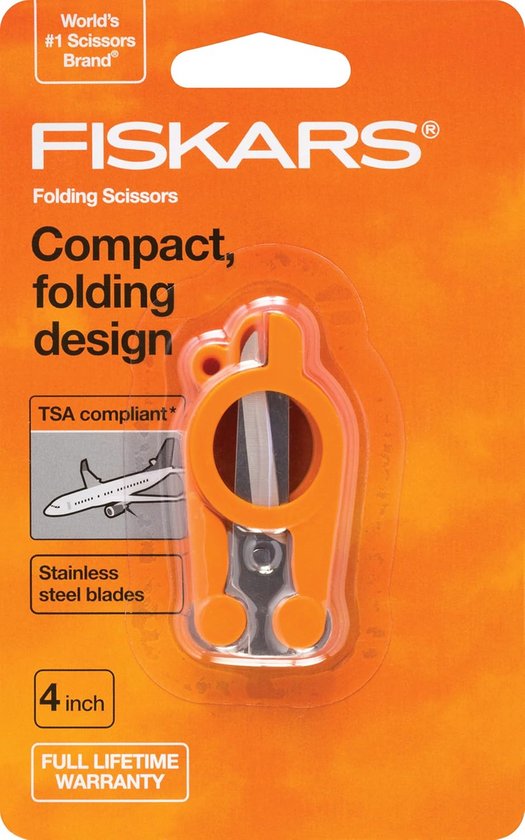 Reis Klapschaar 15,2 cm Oranje - Compact Handzaam Schaar voor Onderweg