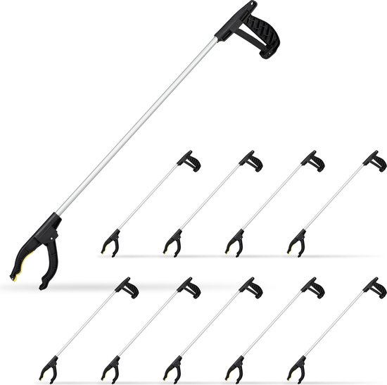 Relaxdays 10x grijper - grijpstok - afvalgrijper - grijphulp - grijparm - aluminium - set van Relaxdays