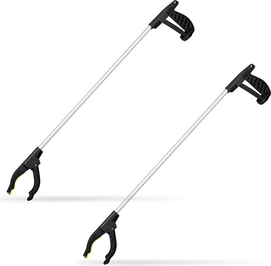 Relaxdays 2x grijper - grijpstok - afvalgrijper - grijphulp - grijparm - 76 cm - aluminium van Relaxdays