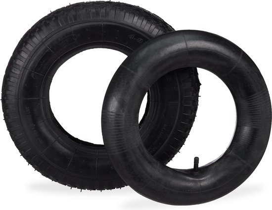 Relaxdays kruiwagenwiel - 4.00-8 inch - met binnenband - draaglast tot 150 kg - profiel - 400 x 100 mm van Relaxdays