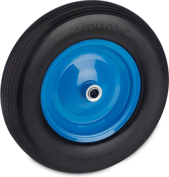 Relaxdays kruiwagenwiel 4.80 4.00-8 - rubberband - stalen velg - tot 120 kg - zwart-blauw van Relaxdays