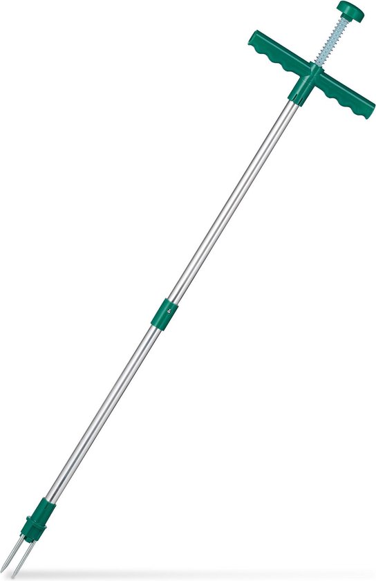 Relaxdays onkruidsteker - 100 cm - onkruid wieden zonder bukken - stalen klauwen - met handvat van Relaxdays