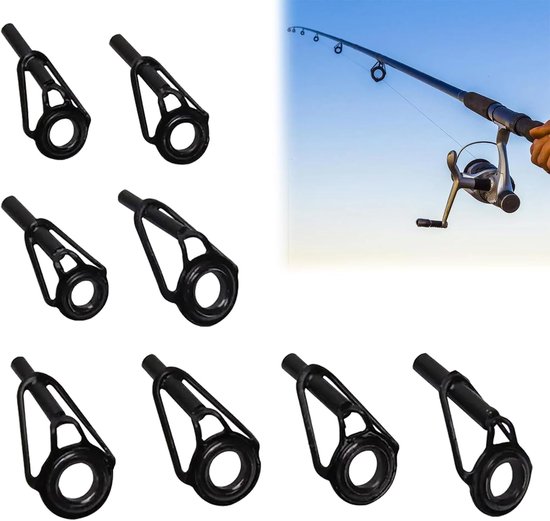 Reparatieset voor hengel - hengelreparatie puntring - vishengelgeleiding - vervangende ringen van keramiek van roestvrij staal - roestvrij staal - vervangende hengelpunt - puntring hengelring 1,8-2,6 mm 8 - vissportaccessoires - hengelonderhoud van BaiJ