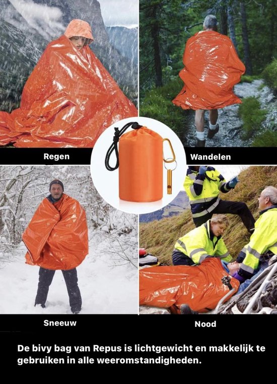 REPUS Nood Slaapzak | Life Bivy | Travel safe |Lichtgewicht slaapzak | Bivakzak | Extreme light |Camperen | Outdoor | Camping | Musthave |Slaapzak | Wandelen | Tent | Reizen | Roadtrip | van Repus