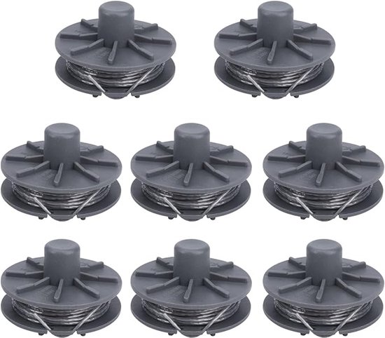 Reserve-draadspoel 5307-20 voor Gardena Turbotrimmer SmallCut 300/23,9805,9806,9807,9808,9809,9827,8846,8847,8848,9870,9872,9874,EasyCut 400/25,ComfortCut 450/25 Draadspoel Ø 1,6mm 8 stuks van Merkloos	