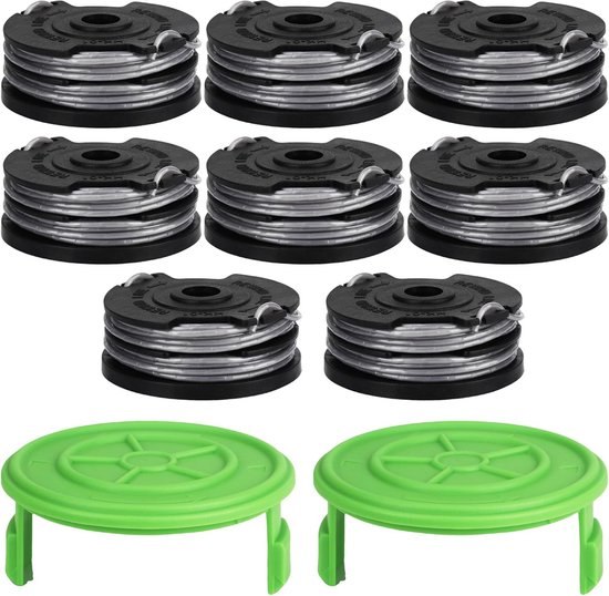 Reserve Spoelen Set - Trimmer Draad Spoelen - Gazon Onderhoud - 8 Spoelen 2 Afdekkingen - 8.3m 1.65mm