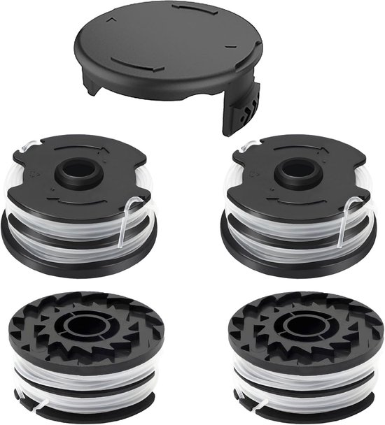 Reserve spoelen - Trimmer draad - Gazon onderhoud - 4 stuks met dop - 1 6 mm doorsnede