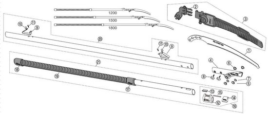 Reserve zaagblad - Handzaag blad - Takken Snoeien - Zeer grove vertanding - 330 mm