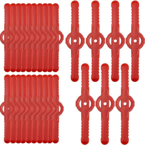Reservemessen voor Grastrimmer - 50 Stuks Kunststof Messen - Universele Accessoires in Rood van Pokqr