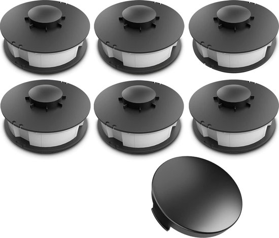 Reservespoel voor ALDI Gardenline GLR 450 - 6 stuks - dubbel draadspoel + kap - geschikt voor elektrische grastrimmer - 0/5 mm van Gardenline