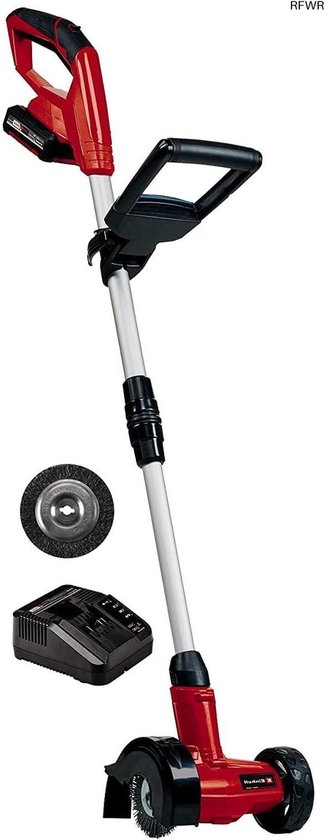 RFWR® Accu Voegenreiniger met Verwisselbare Borstels en Telescopische Duwstang - 18V Li-Ion Kit van RFWR