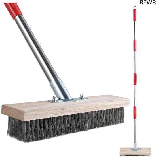 RFWR® Draadbezem met Telescoopsteel voor Tuin, Patio en Terras - Verwijder Onkruid, Mos en Vlekken
