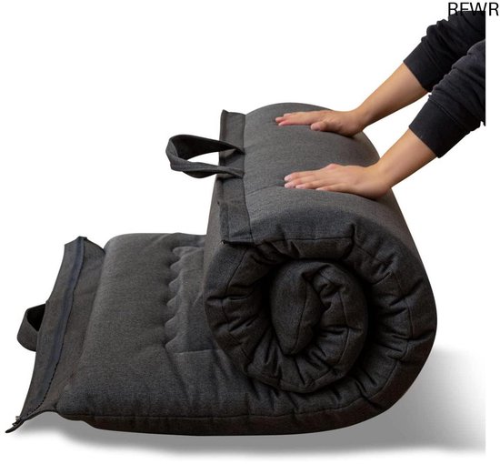 RFWR® Draagbare opvouwbare futonmatras - Hypoallergene stof en traagschuim, perfect voor camping en logeerkamers van RFWR