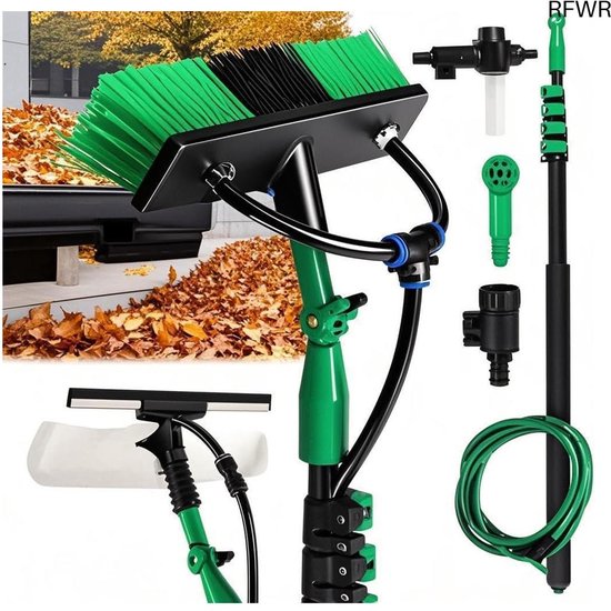 RFWR® Professionele telescopische wasborstel met wateraansluiting - Reiniging van ramen en tuinmeubelen van Merkloos	