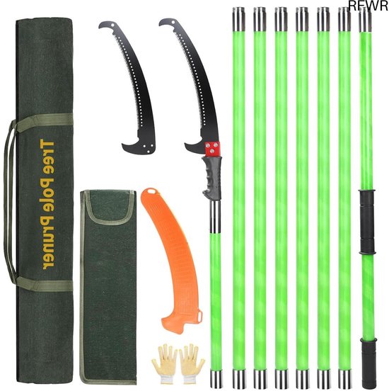 RFWR® Telescopische Takkenzaag tot 8 m - Handmatig Instelbare Boomzaag voor Hoge Takken, Lichtgewicht en Duurzaam van Merkloos	