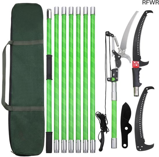 RFWR® Telescopische takkenzaag voor hoge takken - Handmatige tuinsnoeier tot 8 m van Merkloos	