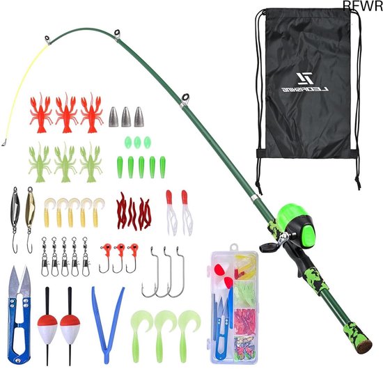 RFWR® Telescopische werphengel set voor kinderen met spincast-molen van RFWR