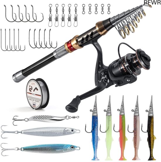 RFWR® Telescopische Zee Hengel en Reel Combo Set voor Zoutwater Vissen van Merkloos	