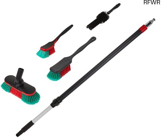 RFWR® Transportset voor Auto Wassen met Telescoopsteel en Velgenborstel van RFWR