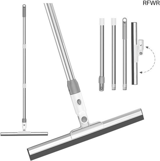 RFWR® Verstelbare waterschuiver met lange steel en draaibare kop voor snelle reiniging van RFWR