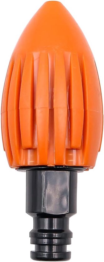 Riool reinigingsspuitmond – Waterraket, snelkoppeling, geschikt voor tuinslang, oranje van Merkloos	