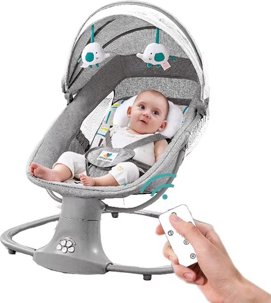 RM Store® - Elektrische Schommelstoel - Schommelwieg - Baby Wieg - Wipstoel - Peuterstoel - Automatische Babywieg - Babyswing - Wiegstoel - Met Muziek - 67x76x81 cm. van RM Store®