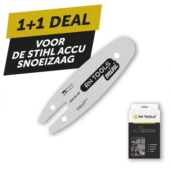 RNtools Zaagblad 10 cm 1/4 1.1 mm Mini - - voor Stihl GTA accu snoeizaag + zaagketting