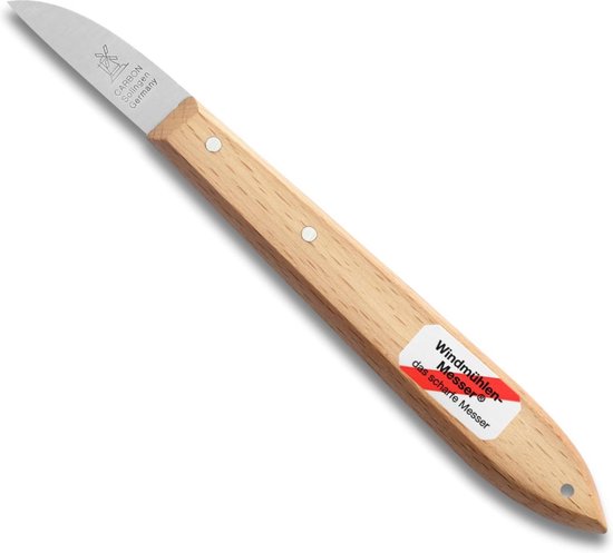 Robert Herder Molenmes - Tuinbouwmesje - Bloemenmesje - Carbonstaal - Lemmet 46 mm - Lang Heft Beukenhout van Robert Herder