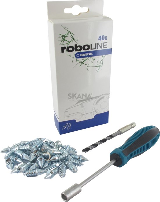 Roboline Set van 40 universele spikes met speciale spike-driver voor alle modellen robotmaaiers van Veddelholzer