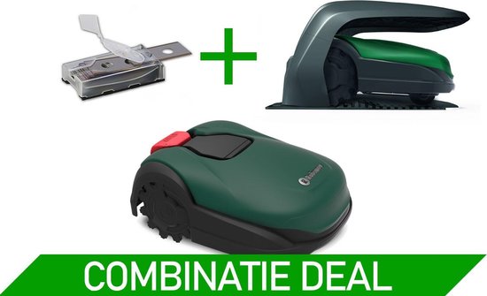 Robomow RK1000 - Robotmaaier - 1000 m² 45% Helling Combo Deal (RK1000 + RK Robohome + messenset) - Randmaaifunctie - grasmaaier van Robomow