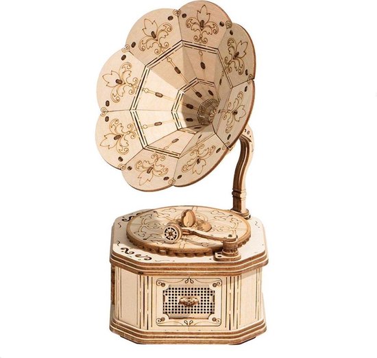 Robotime Modern 3D Wooden TG408 Gramophone van Robotime