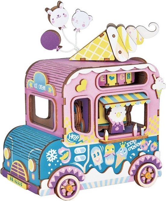Robotime - Muziekdoos - DIY - 3D - Ice Cream - Houten Modelbouw van Robotime