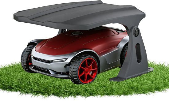 Robotmaaier Garage ABS – 67x63x40 cm - Beschermkap voor Robotmaaier Waterdicht UV-bestendig – Universele Robotmaaier Overkapping met Grondpennen – Zwart