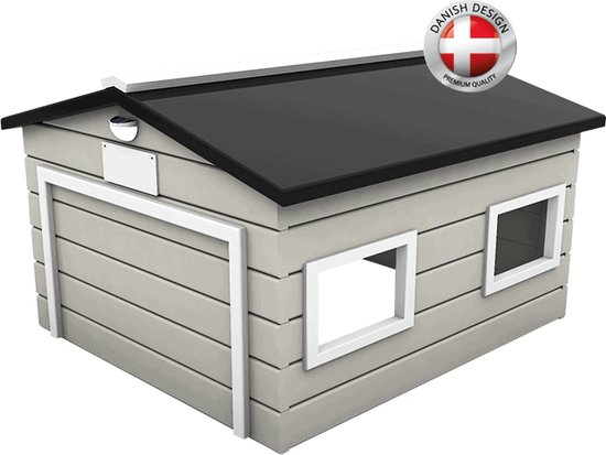 Robotmaaier garage Grijs Wit Compact met automatische deur van E-robot.